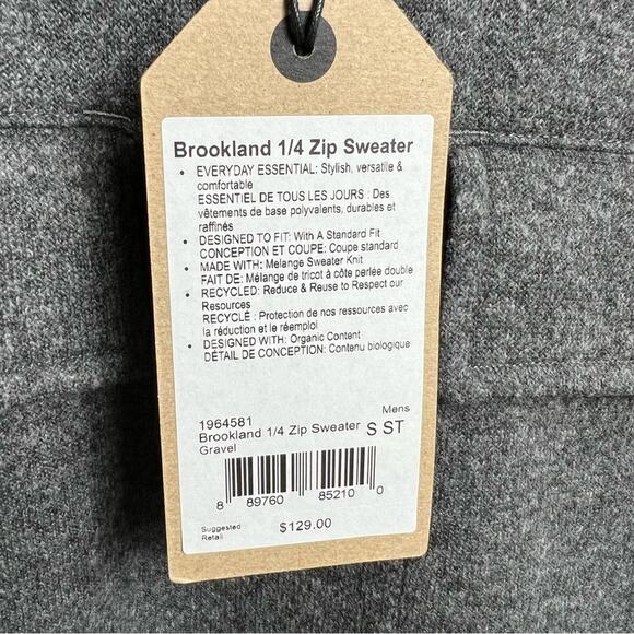 NWT
 Prana men’s Brookland 1/4 Zip Wool Blend Sweater in gravel grey Size S - Picture 5 of 10